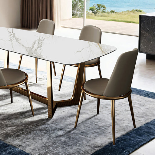 Norelli 7 Pc Dining Table Set Gold - California Furniture (Coachella, CA)