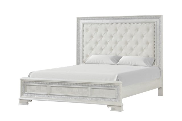 Stella Mia E.King & Queen Bed White & White - California Furniture (Coachella, CA)