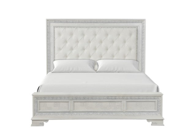 Stella Mia E.King & Queen Bed White & White - California Furniture (Coachella, CA)