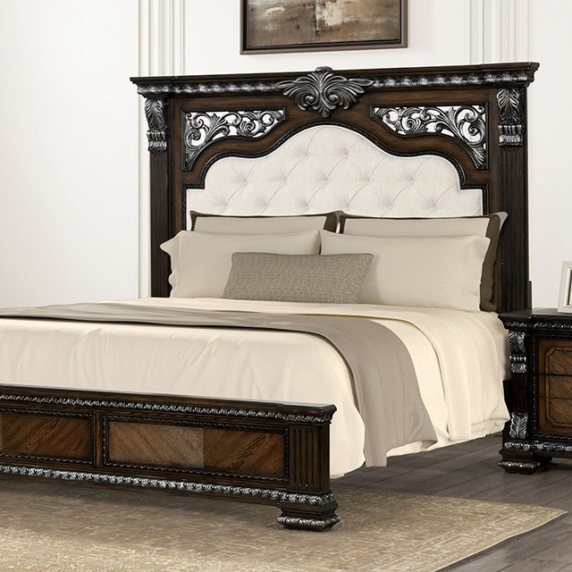 Promenade E.King & Queen Bed Brown & White - California Furniture (Coachella, CA)