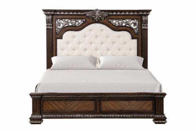 Promenade E.King & Queen Bed Brown & White - California Furniture (Coachella, CA)