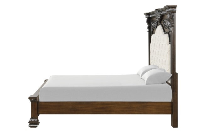 Promenade E.King & Queen Bed Brown & White - California Furniture (Coachella, CA)