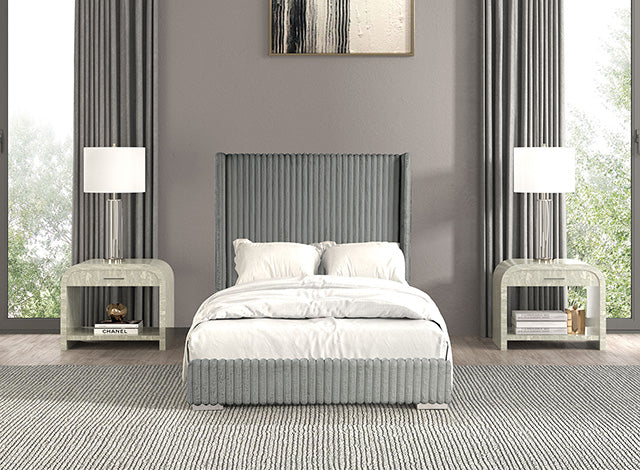 Cadwell E.King, Queen, & Full Bed White, Gray, & Black - California Furniture (Coachella, CA)