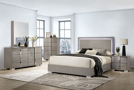 Sinistra Bed Beige, Black, White - California Furniture (Coachella, CA)