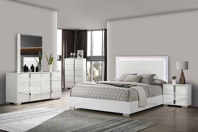 Sinistra Bed Beige, Black, White - California Furniture (Coachella, CA)