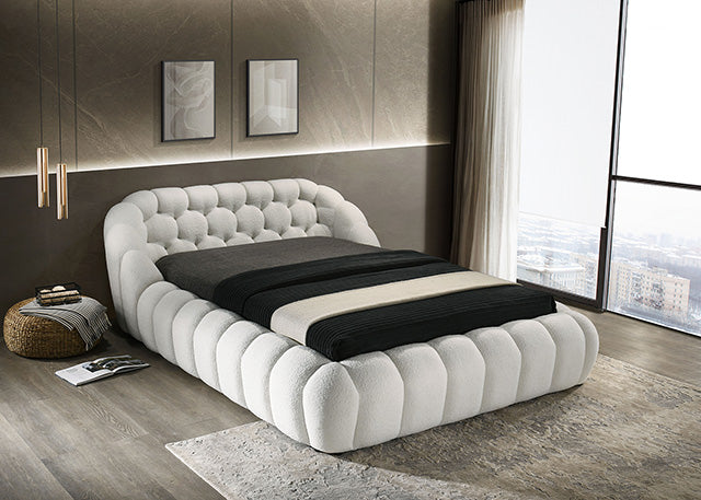 Newquay E.King & Queen Bed White, Grey, & Black - California Furniture (Coachella, CA)