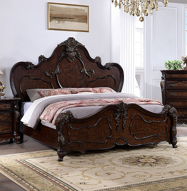 Roselli E.King & Queen Bed White & Chrome - California Furniture (Coachella, CA)