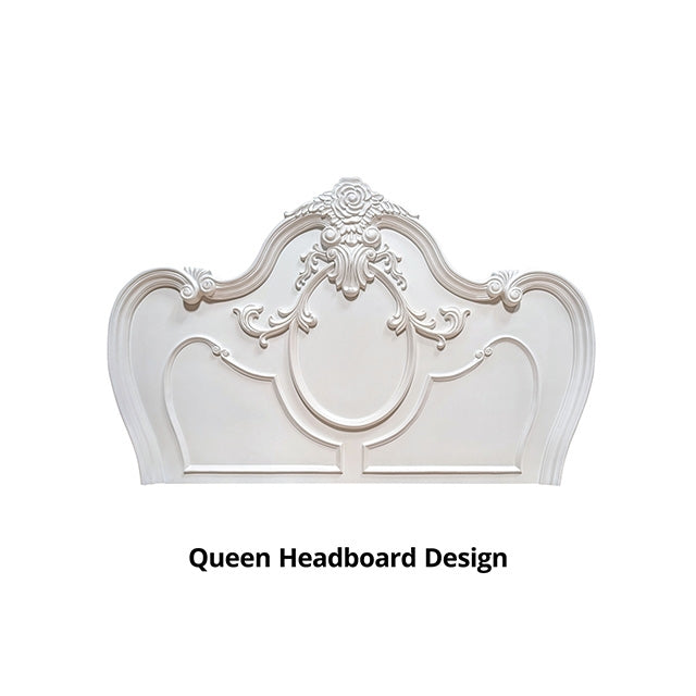 Roselli E.King & Queen Bed White & Chrome - California Furniture (Coachella, CA)