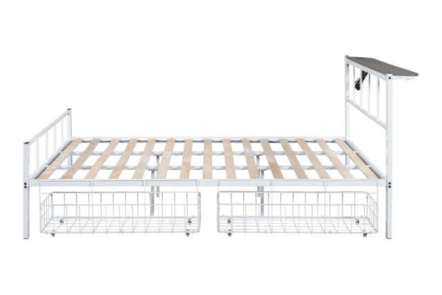 Nicoli Queen Metal Bed With Underbed Storage - California Furniture (Coachella, CA)