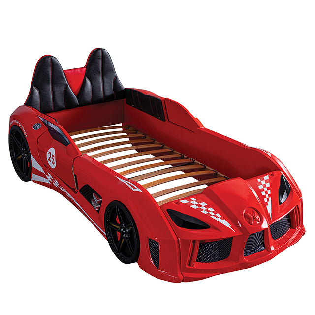 Trackster Bed White, Red,, Black, & Blue - California Furniture (Coachella, CA)