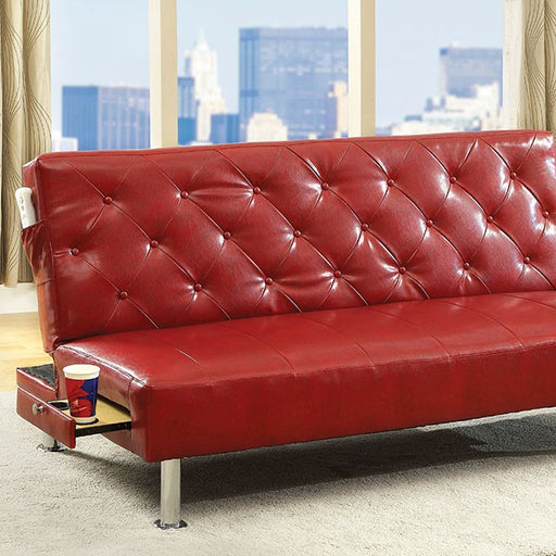 Farel Futon Sofa Red & White - California Furniture (Coachella, CA)
