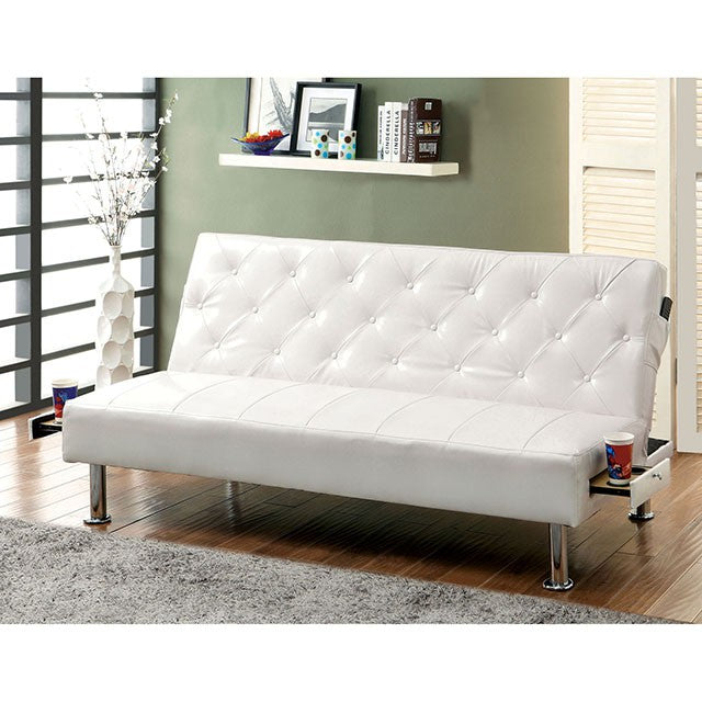 Farel Futon Sofa Red & White - California Furniture (Coachella, CA)