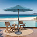 Soli 9' Outdoor Umbrella w/ Auto Tilt + 21" Round Base - California Furniture (Coachella, CA)