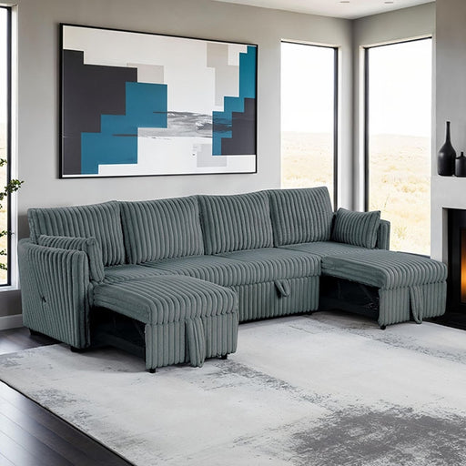 Denholme U-Sectional w/ Pull Out - California Furniture (Coachella, CA)