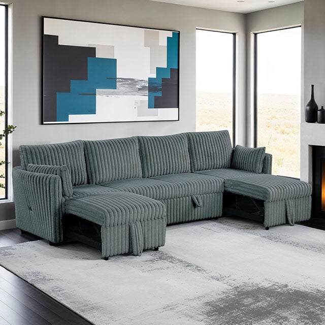 Denholme U-Sectional w/ Pull Out - California Furniture (Coachella, CA)