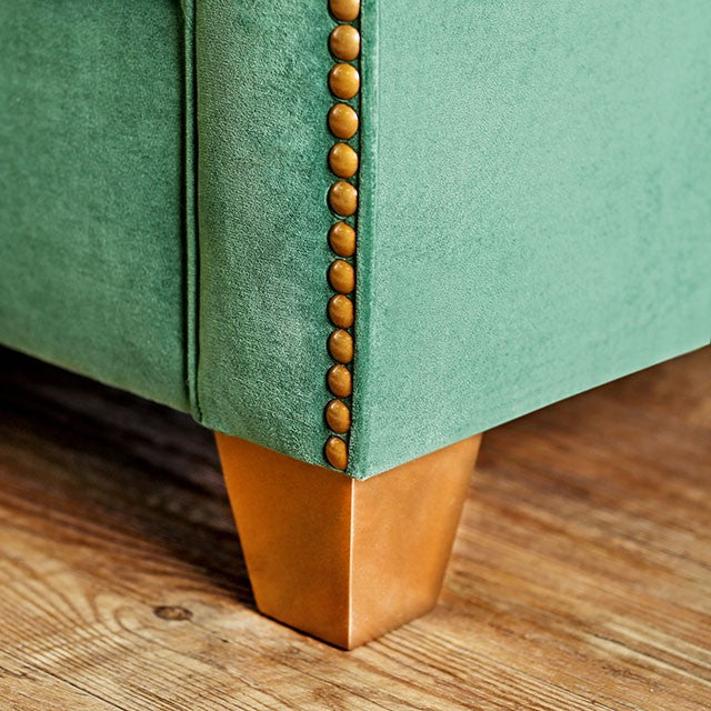 VERDANTE Emerald Green/Gold Sofa - California Furniture (Coachella, CA)
