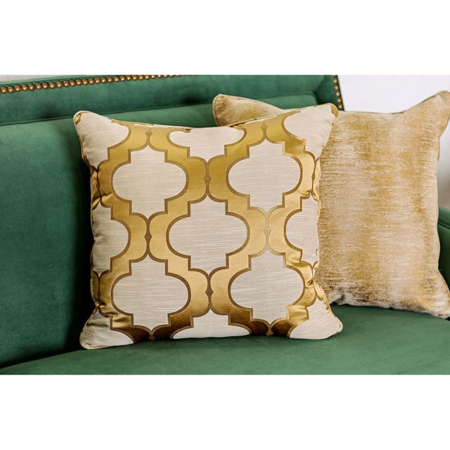 VERDANTE Emerald Green/Gold Sofa - California Furniture (Coachella, CA)