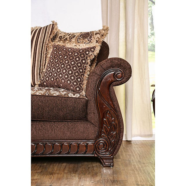 TABITHA Brown Love Seat, Brown - California Furniture (Coachella, CA)